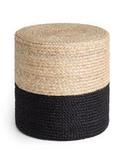 JUTZA JUTE PUF, 106237 NATURLIG GYLDEN-SORT