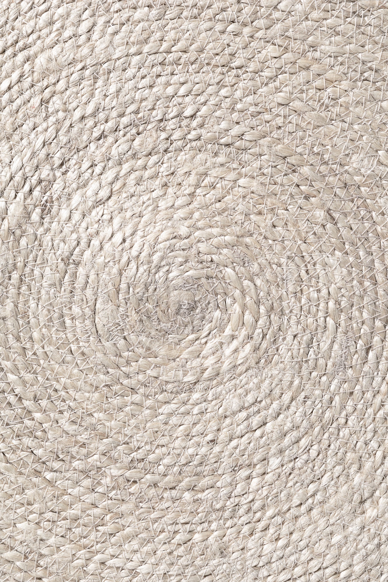JUTE FLETTET TÆPPE LINA RUNDT, NATUR-ELFENBEN-SORT