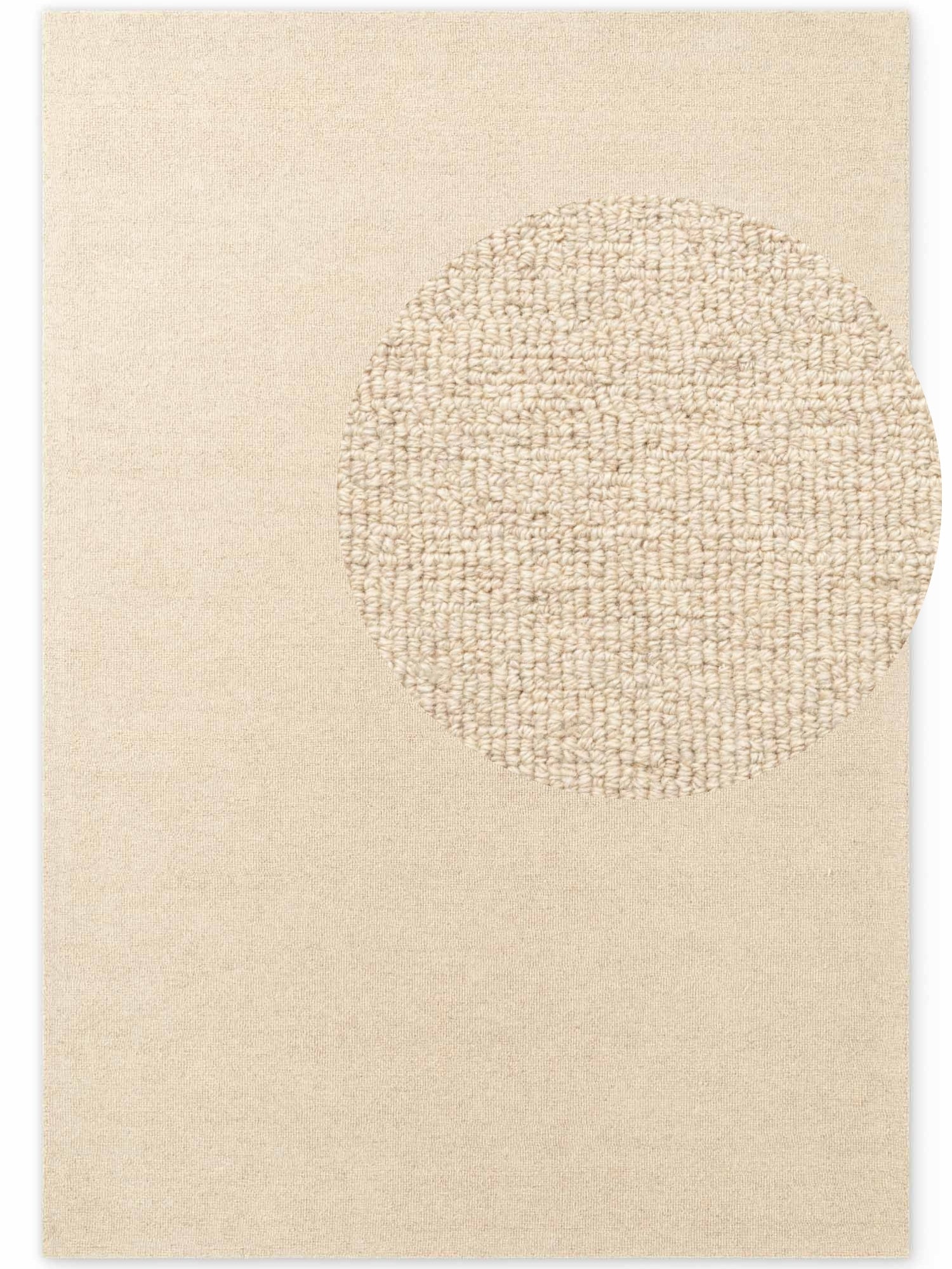 ELLE DECORATION PURISTIC FINE BOUCLE ULDTÆPPE, KNOTS NATURLIG LYS BEIGE