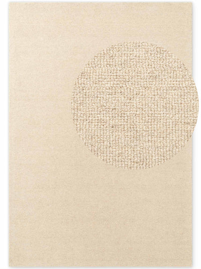 ELLE DECORATION PURISTIC FINE BOUCLE ULDTÆPPE, KNOTS NATURLIG LYS BEIGE