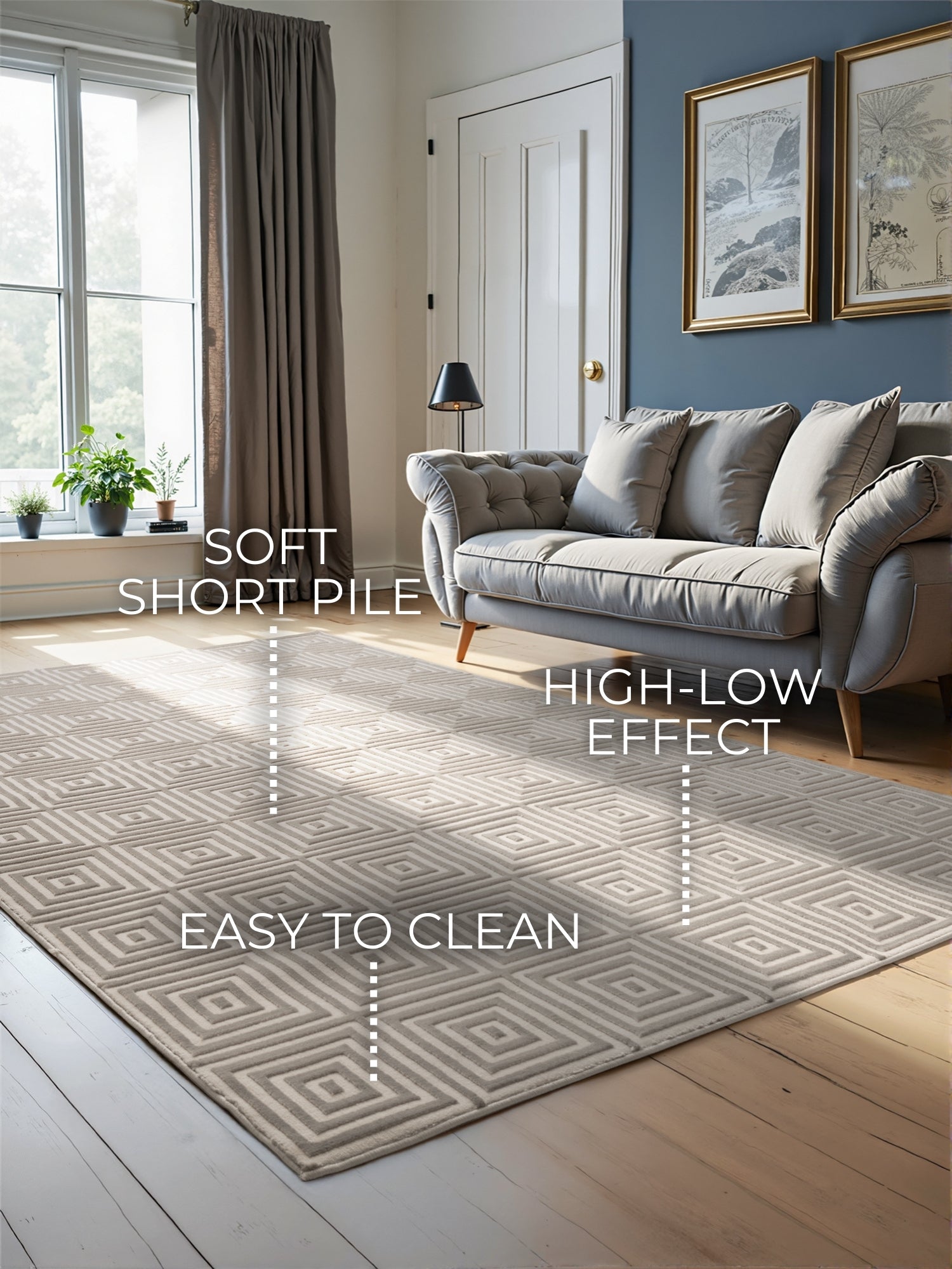 PEARLES MODERNE TÆPPE, HVID-CREME 106184