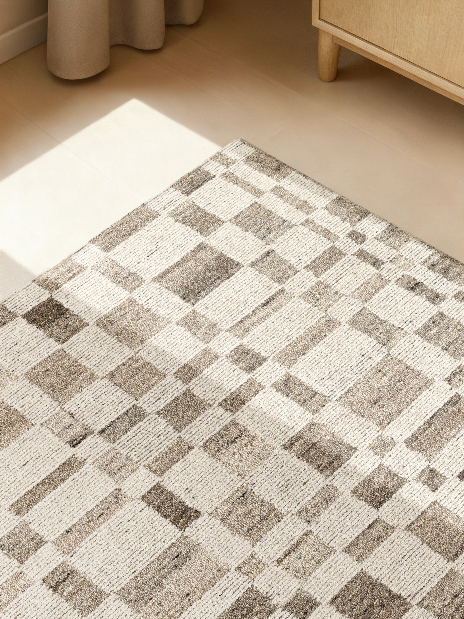 VIKOSA BOHO 1.0 ULDTÆPPE STRUCTA, NATURLIG CREME BRUN