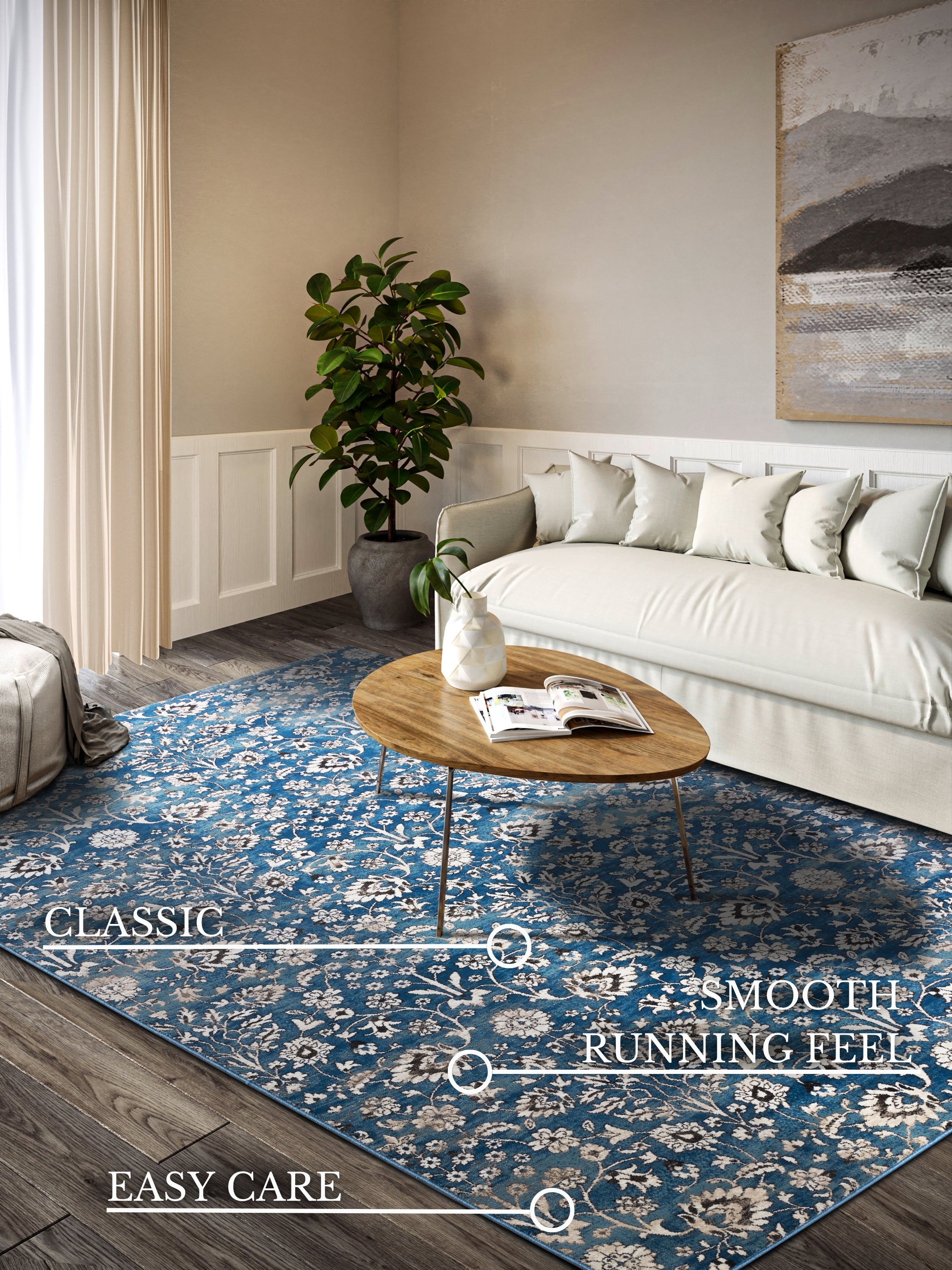 VILLEROY & BOCH 106119 ORIENTALSK TÆPPE, ERNEST BLÅ-CREME