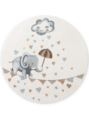 VILLEROY & BOCH BOHO KIDS BØRNETÆPPE RUNDT - ELEFANT REGN, CREME MULTI 106303