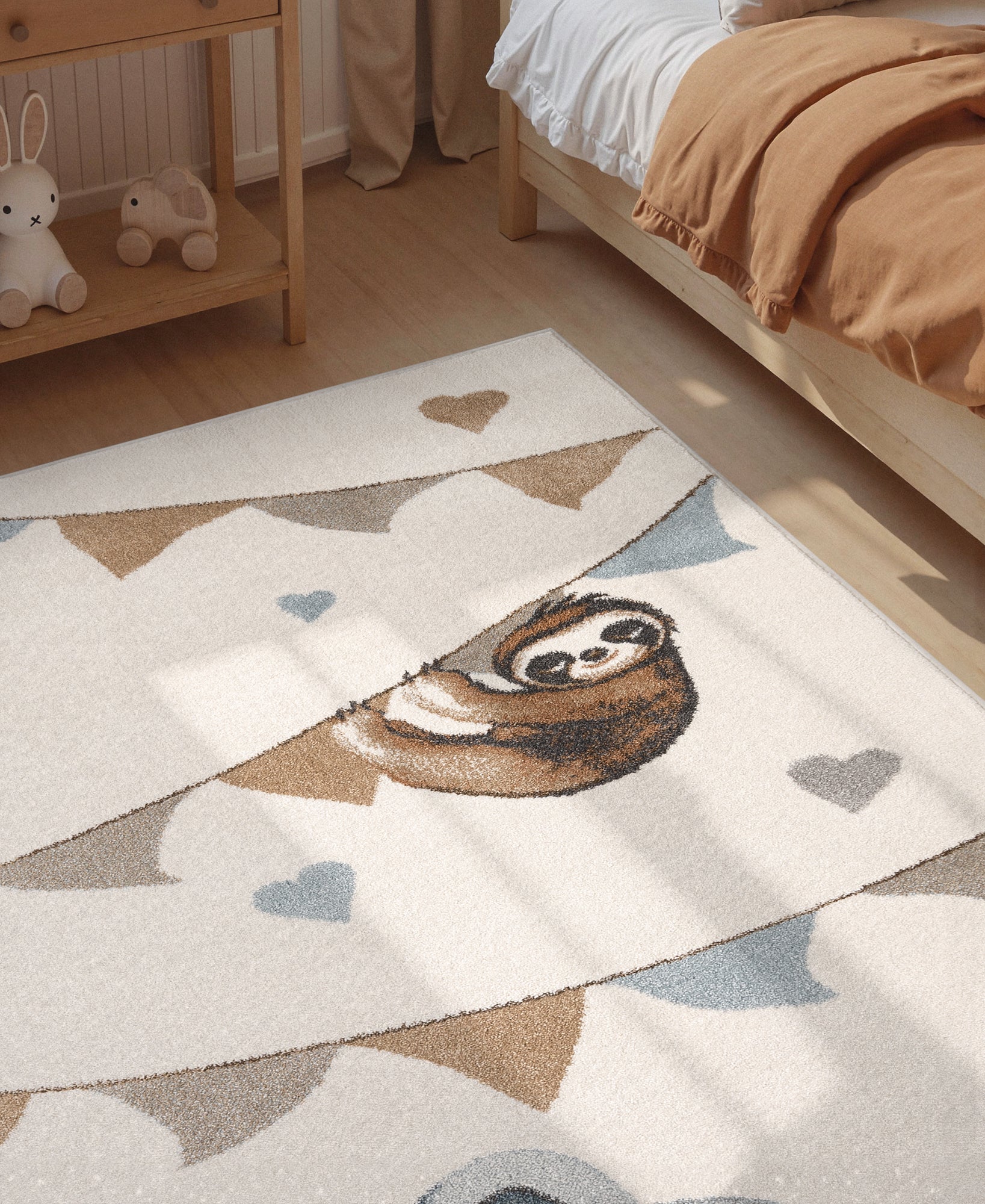 VILLEROY & BOCH BOHO KIDS BØRNETÆPPE - ELEFANT REGNBUE, CREME MULTI 106305