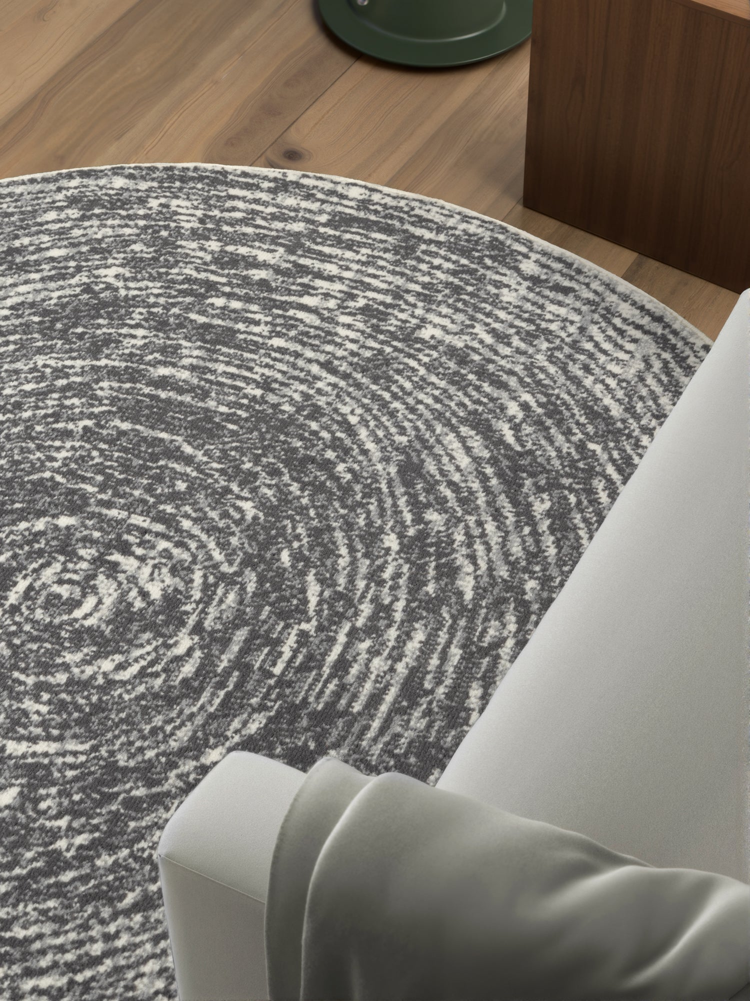 FLORIA TÆPPE RUNDT - CREME-GRÅ 106256