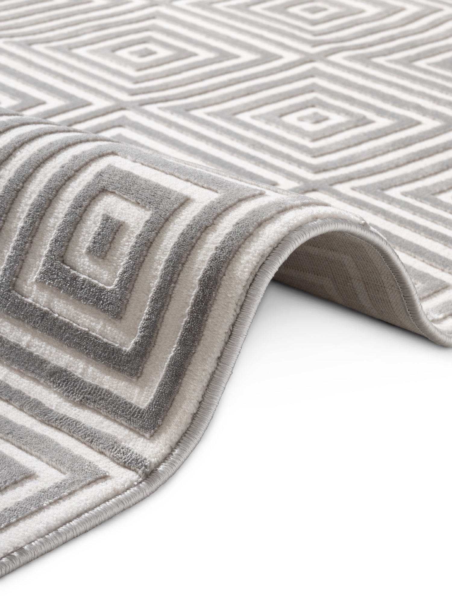 PEARLES MODERNE TÆPPE, HVID-GRÅ 106185