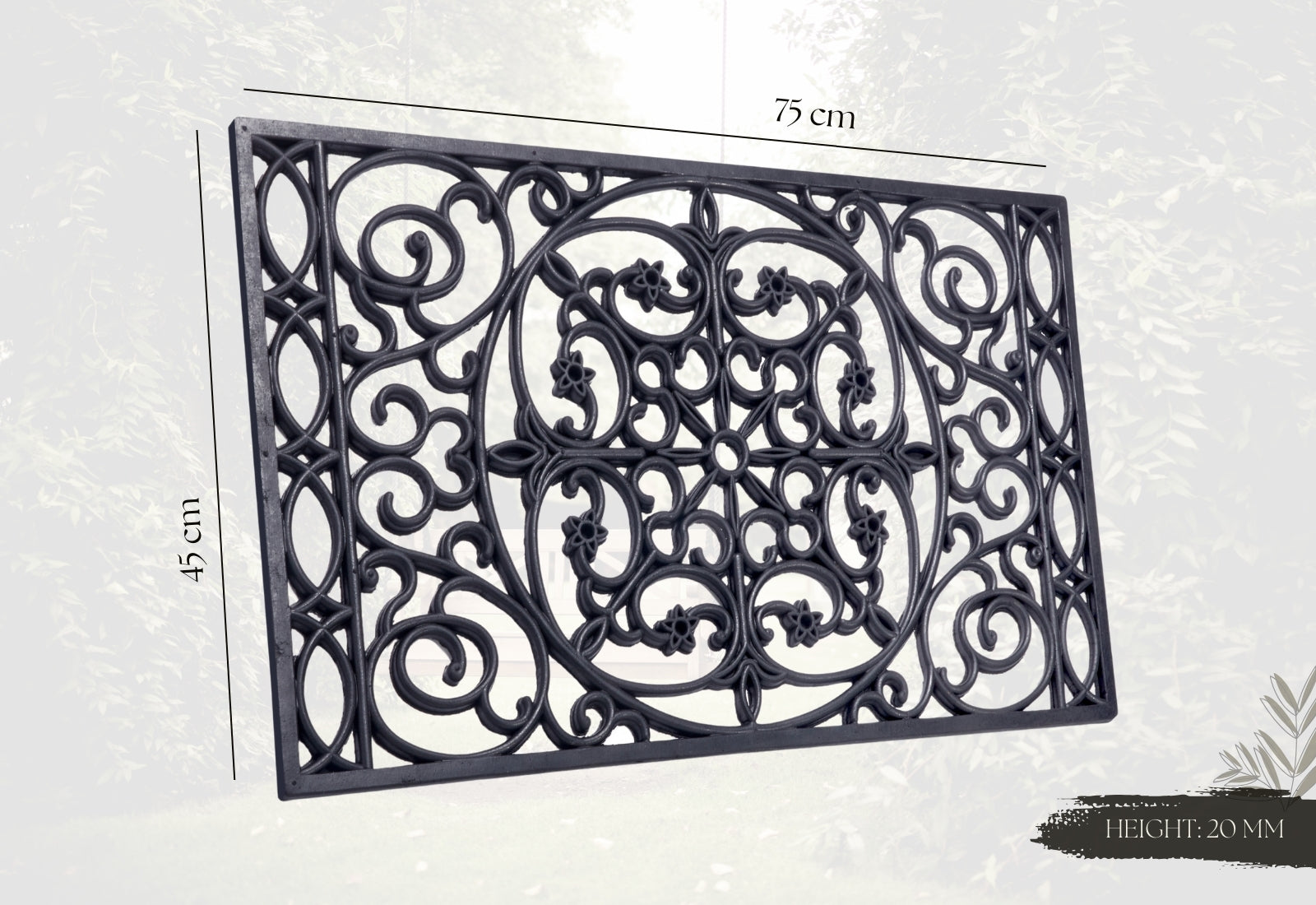 DØRMÅTTE GUMMI - SORT TRELLIS