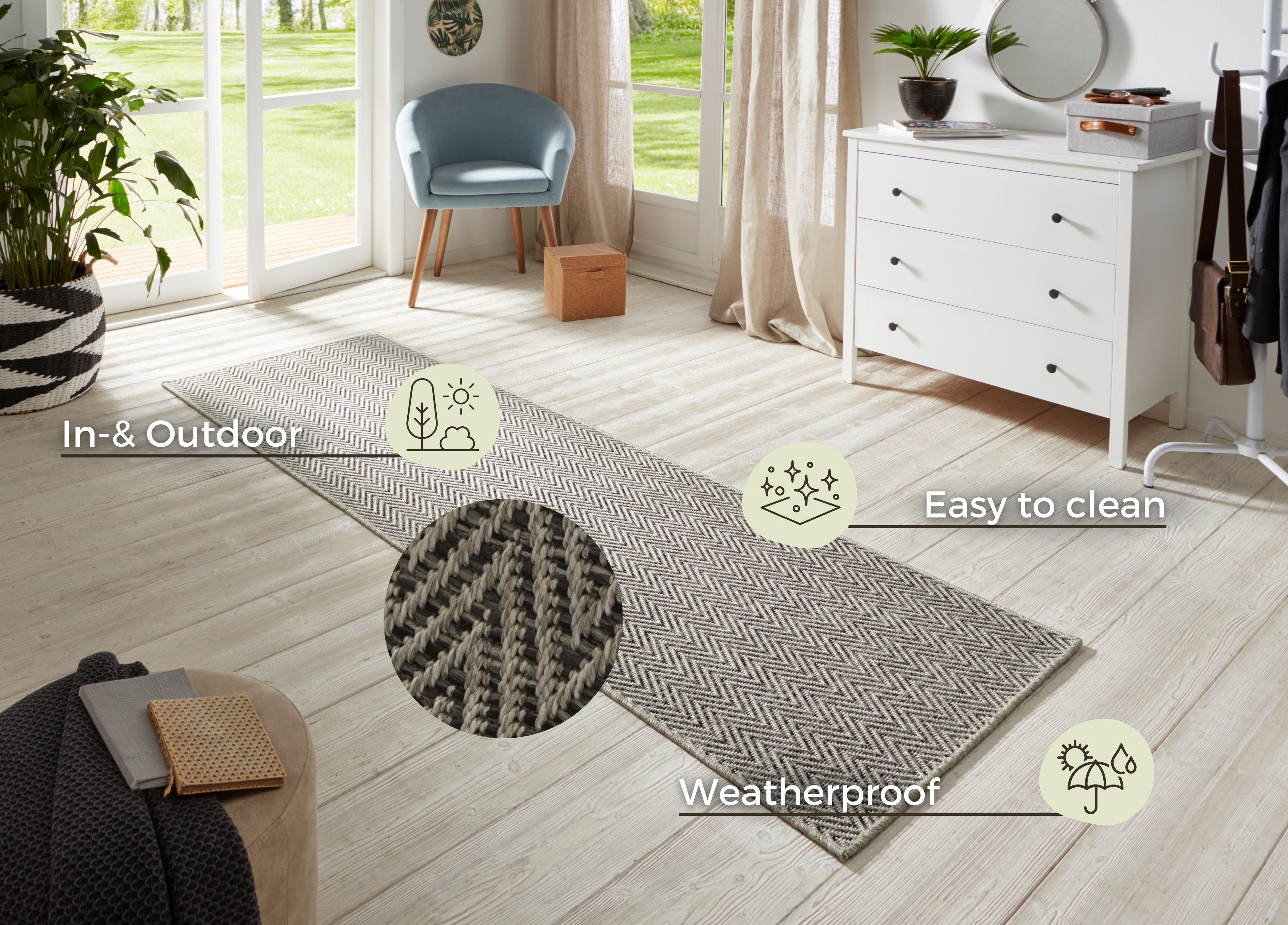 HANSE HOME TÆPPELØBER NATURE, GRÅ-ANTRACIT 104269