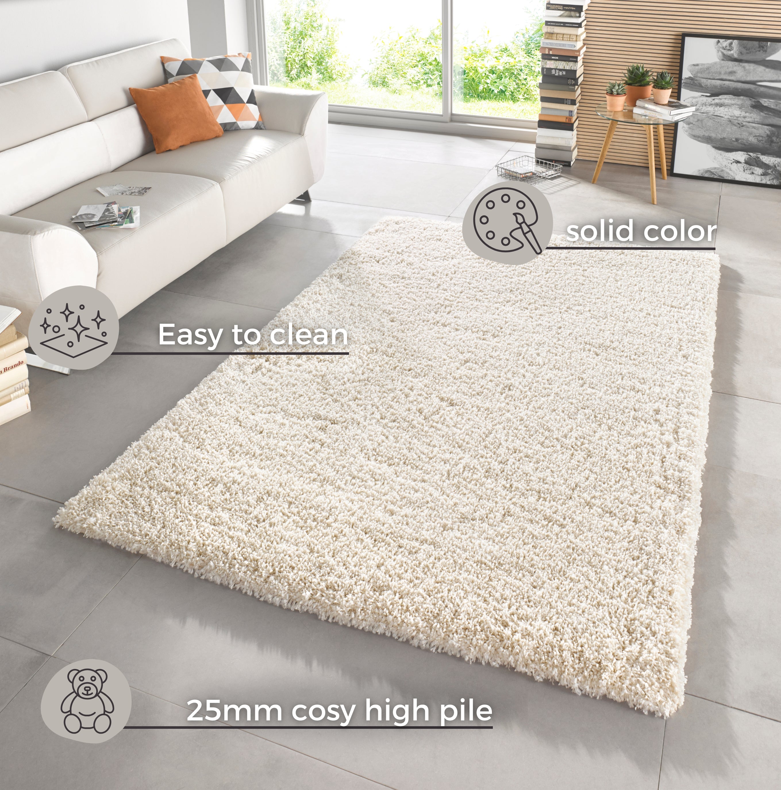 HANSE HOME SHAGGY TÆPPE VENICE, CREME 102571