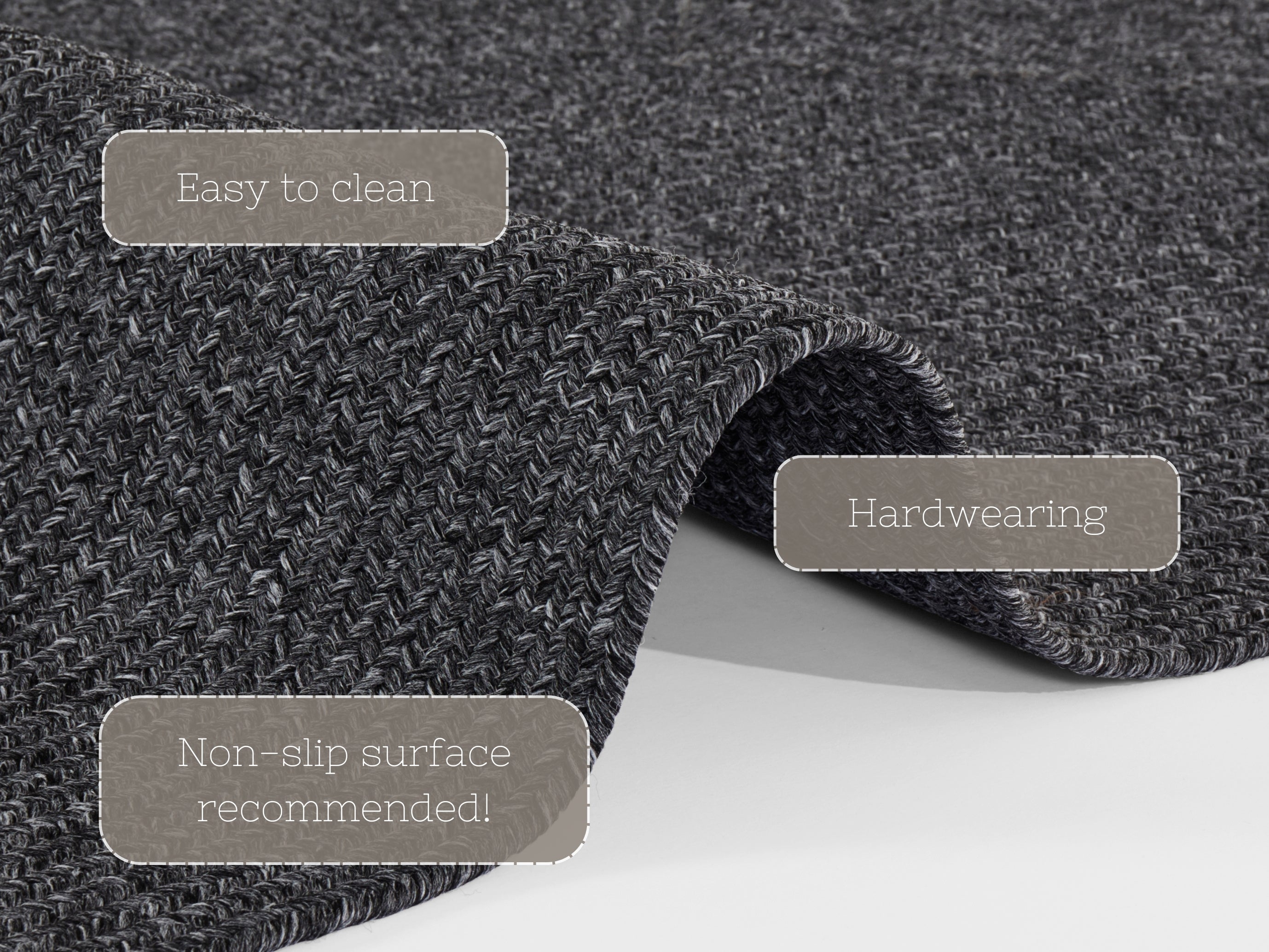 HANSE HOME BRAIDED TÆPPE, MØRKEGRÅ 105550