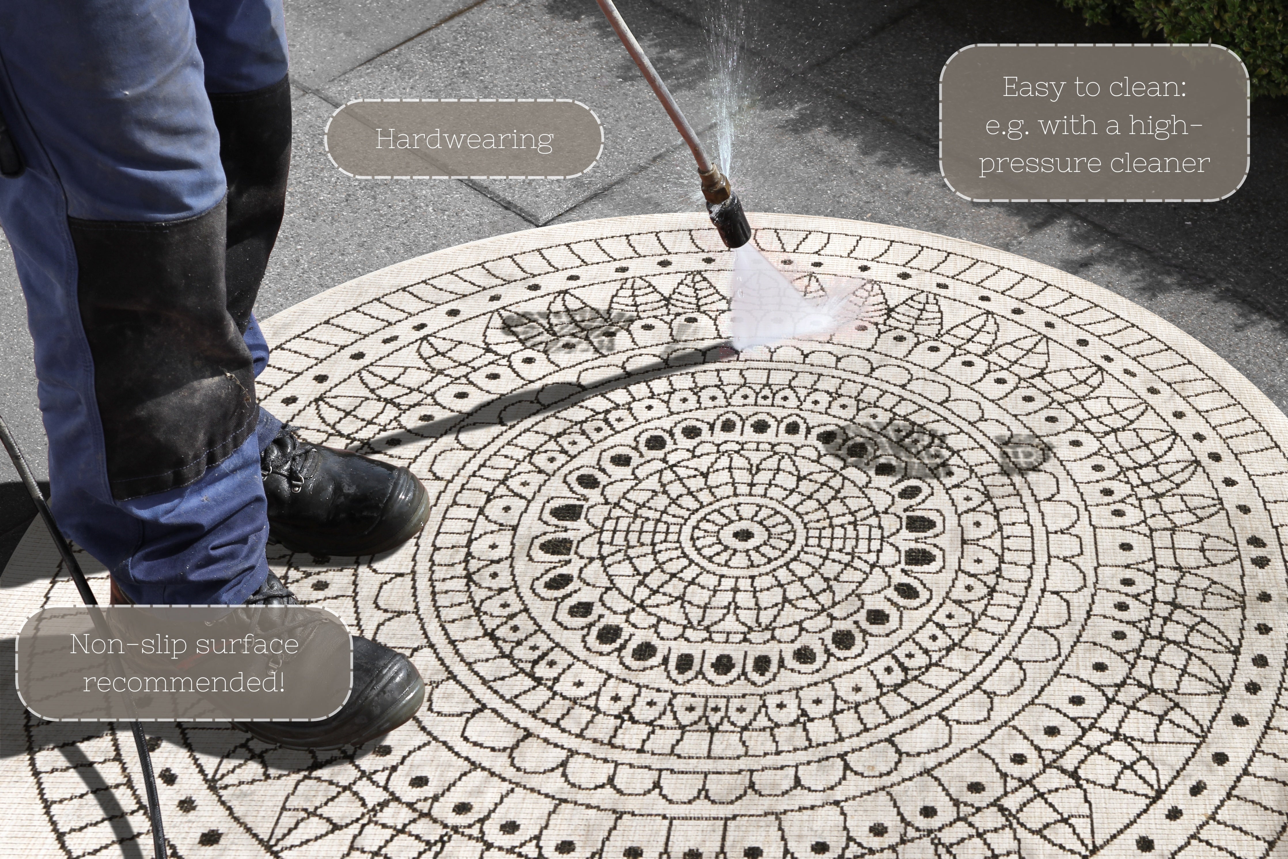 HANSE HOME TWIN TÆPPE, SORT-CREME 103101