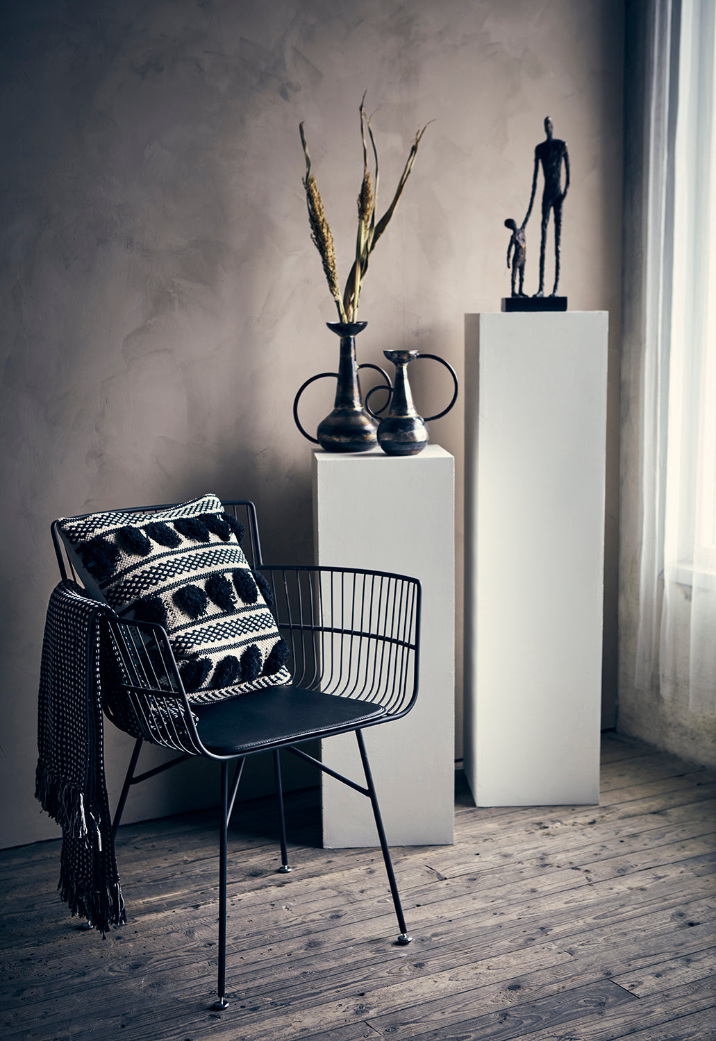 NINA PUDEBETRÆK, SORT-IVORY