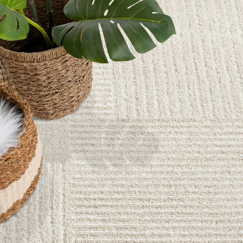 CLAIRE MODERNE KORTLUVET TÆPPE, BEIGE 177
