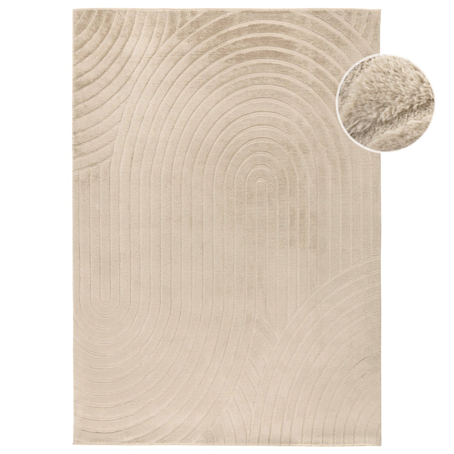 WAVY SOFT MODERNE PELSTÆPPE, 501 BEIGE