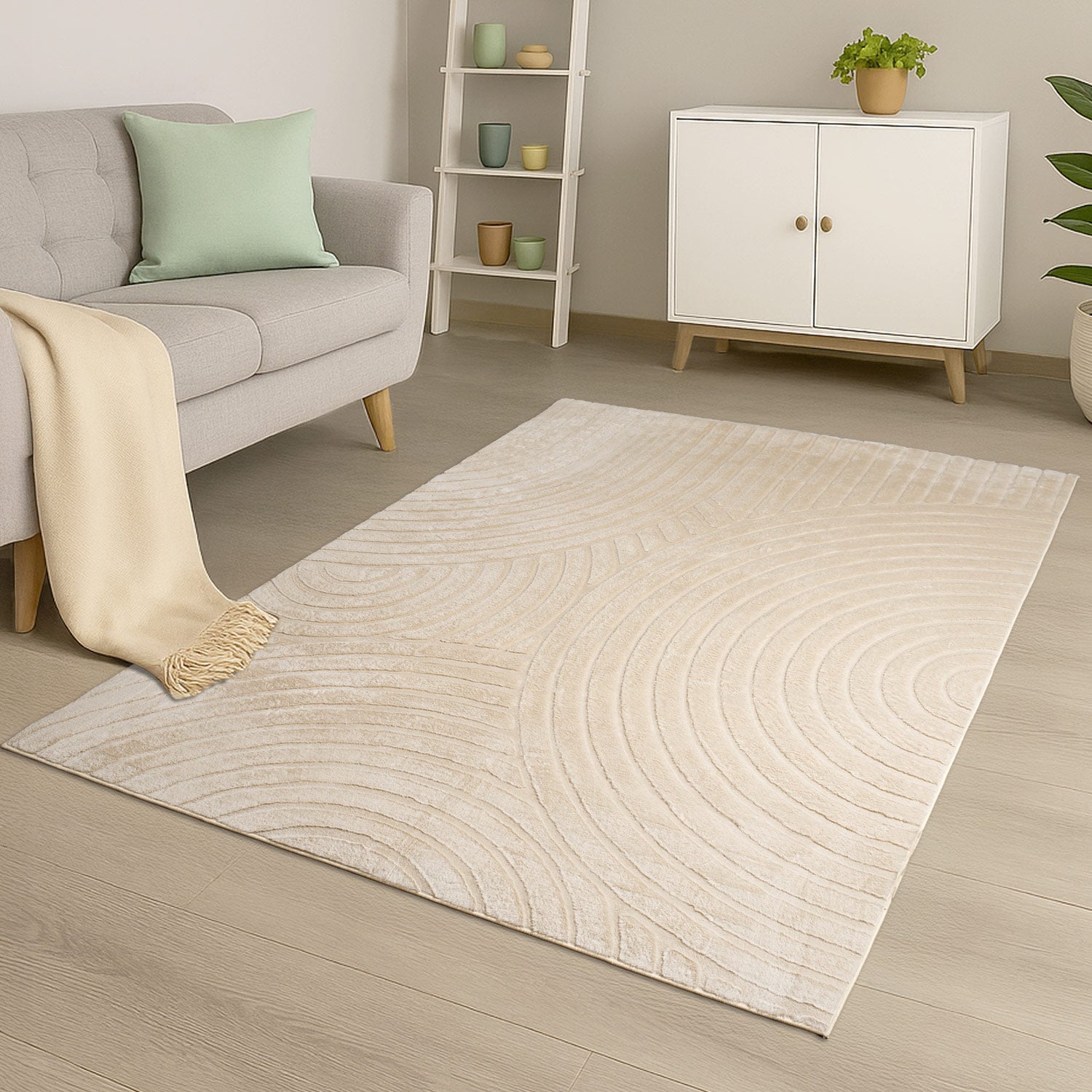 WAVY SOFT MODERNE PELSTÆPPE, 501 BEIGE