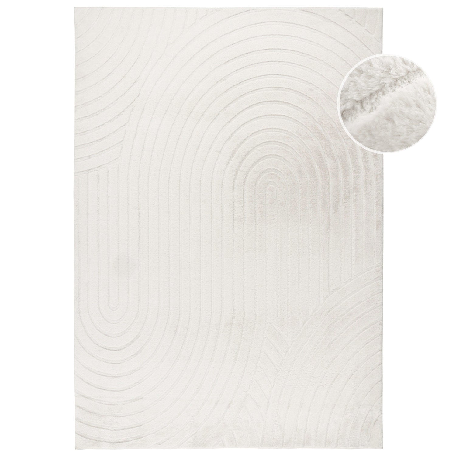 WAVY SOFT MODERNE PELSTÆPPE, 501 IVORY-HVID