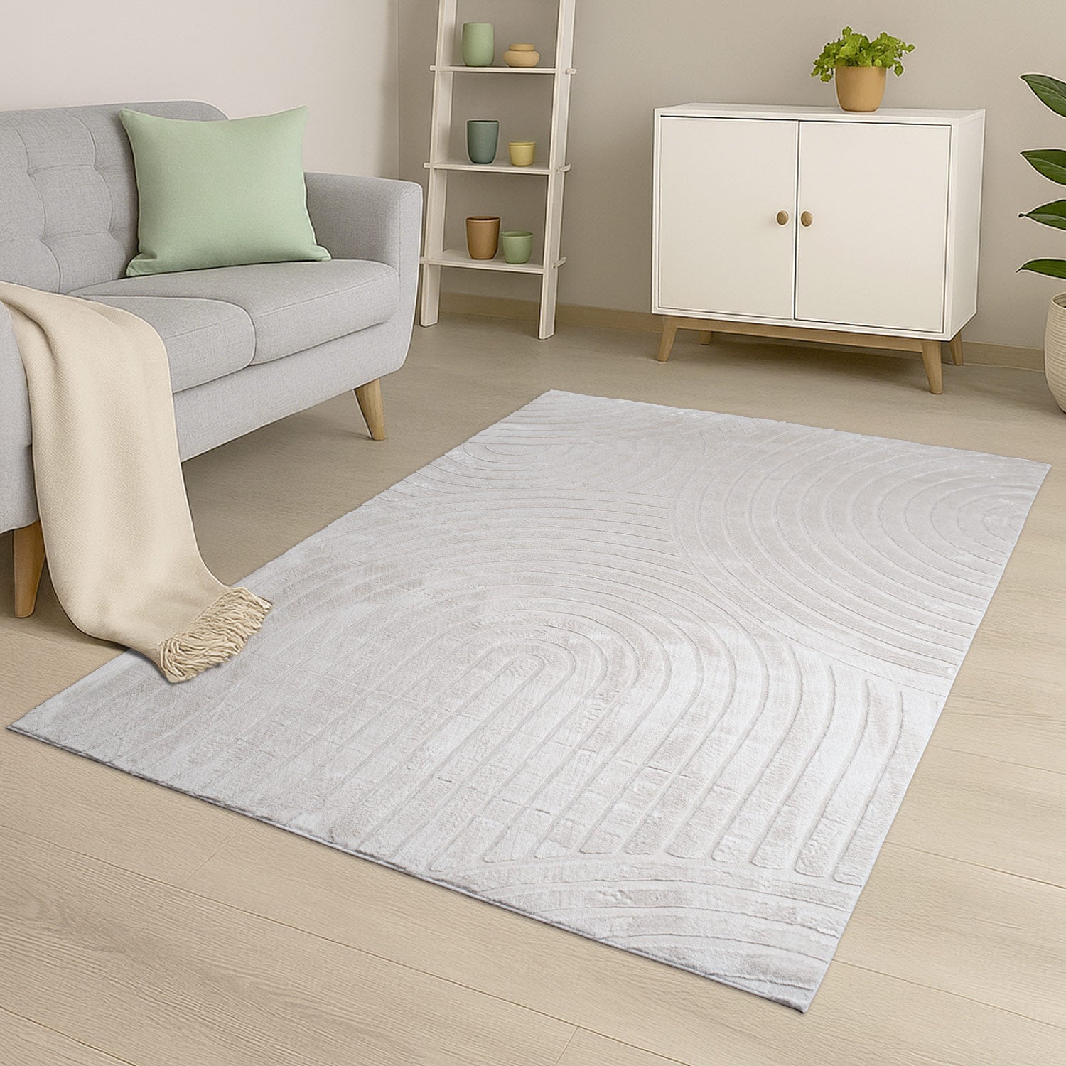 WAVY SOFT MODERNE PELSTÆPPE, 501 LYSEGRÅ