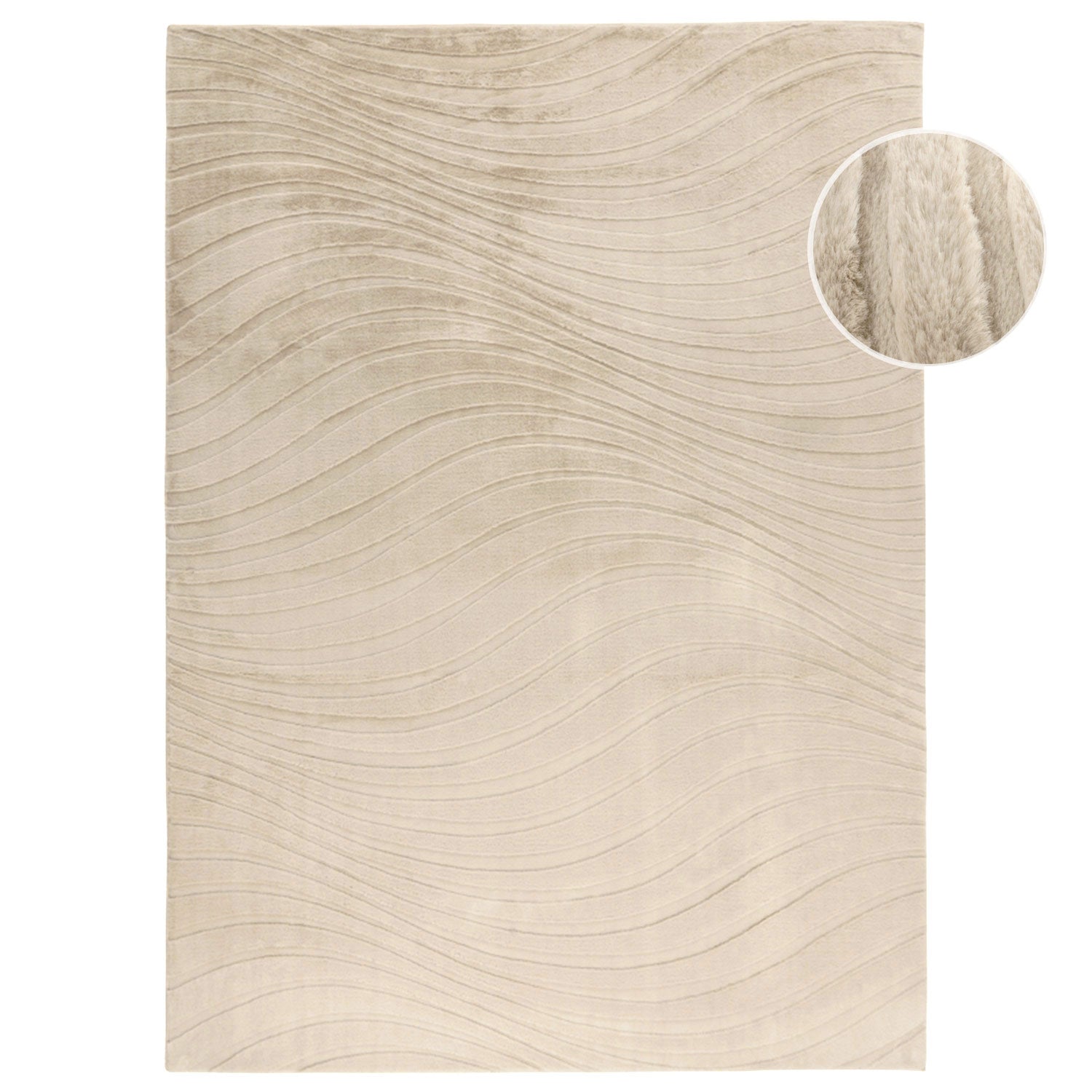 WAVY SOFT MODERNE PELSTÆPPE, 503 BEIGE