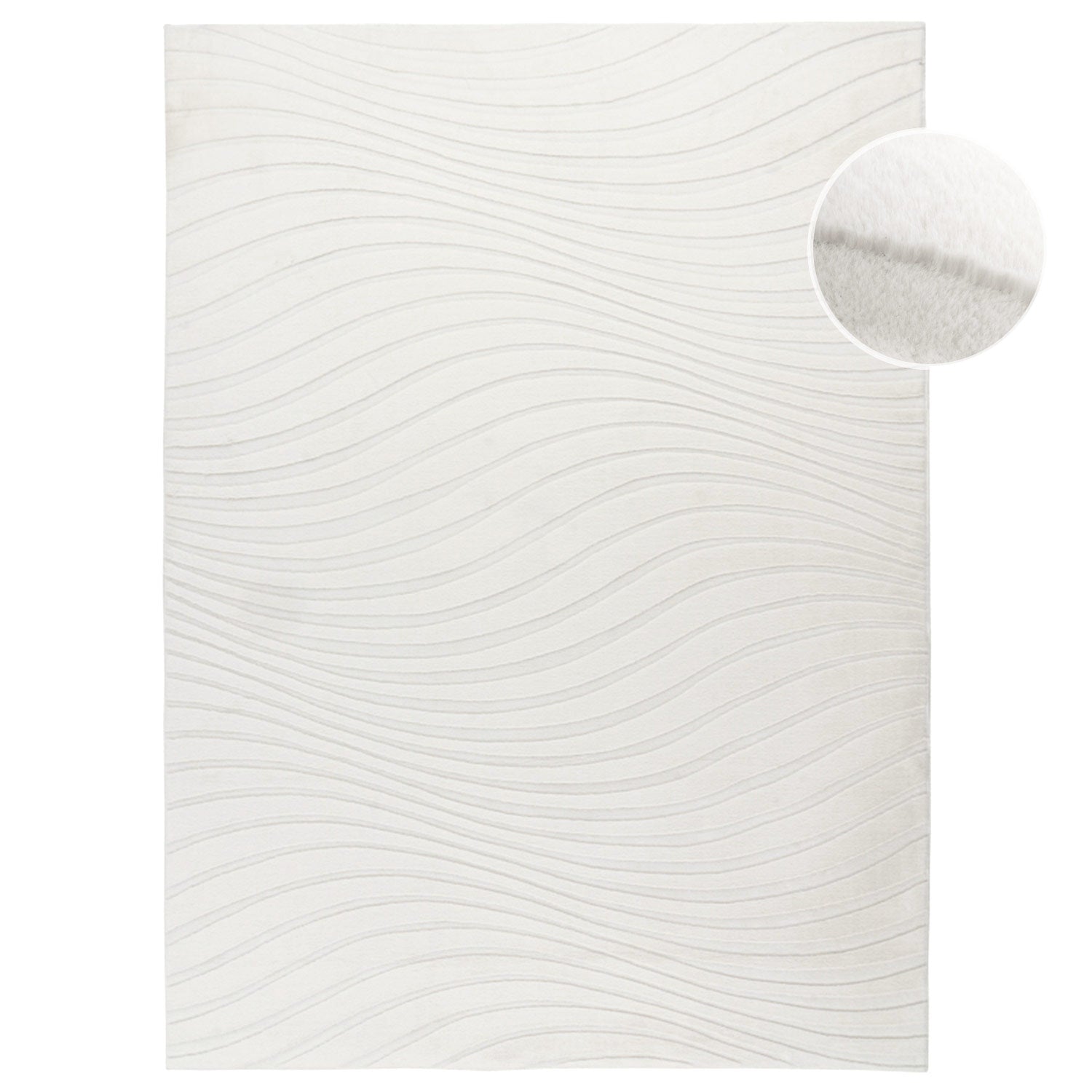 WAVY SOFT MODERNE PELSTÆPPE, 503 IVORY-HVID
