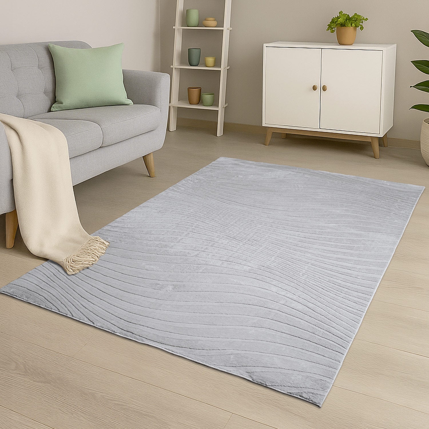 WAVY SOFT MODERNE PELSTÆPPE, 503 GRÅ