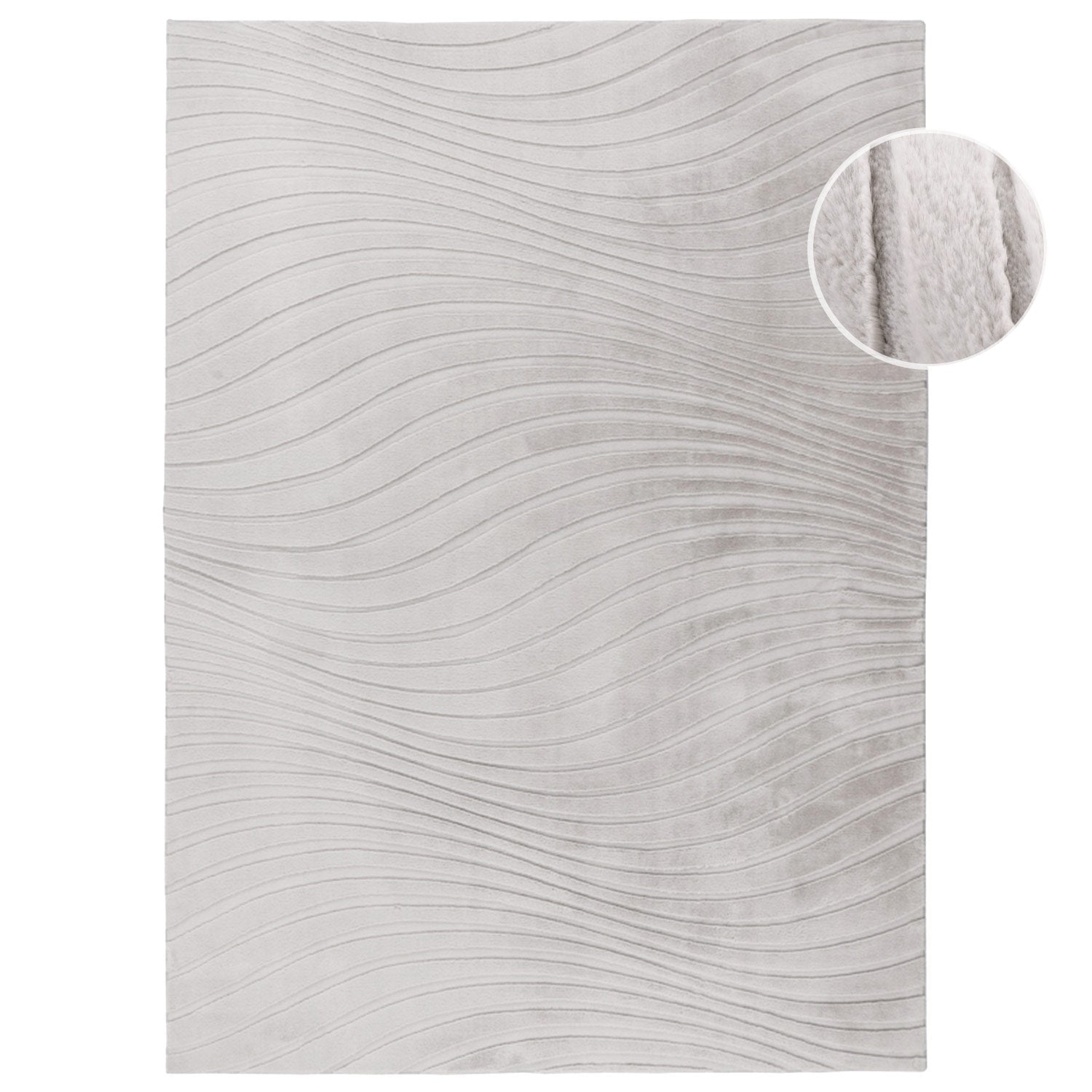 WAVY SOFT MODERNE PELSTÆPPE, 503 LYSEGRÅ