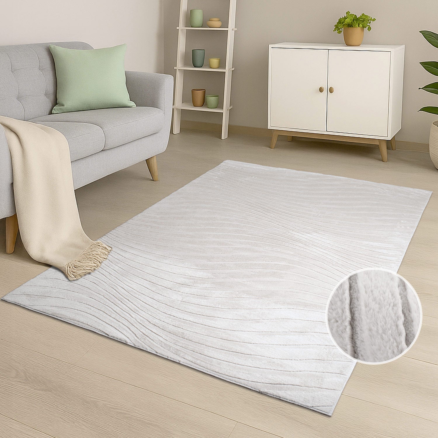 WAVY SOFT MODERNE PELSTÆPPE, 503 LYSEGRÅ