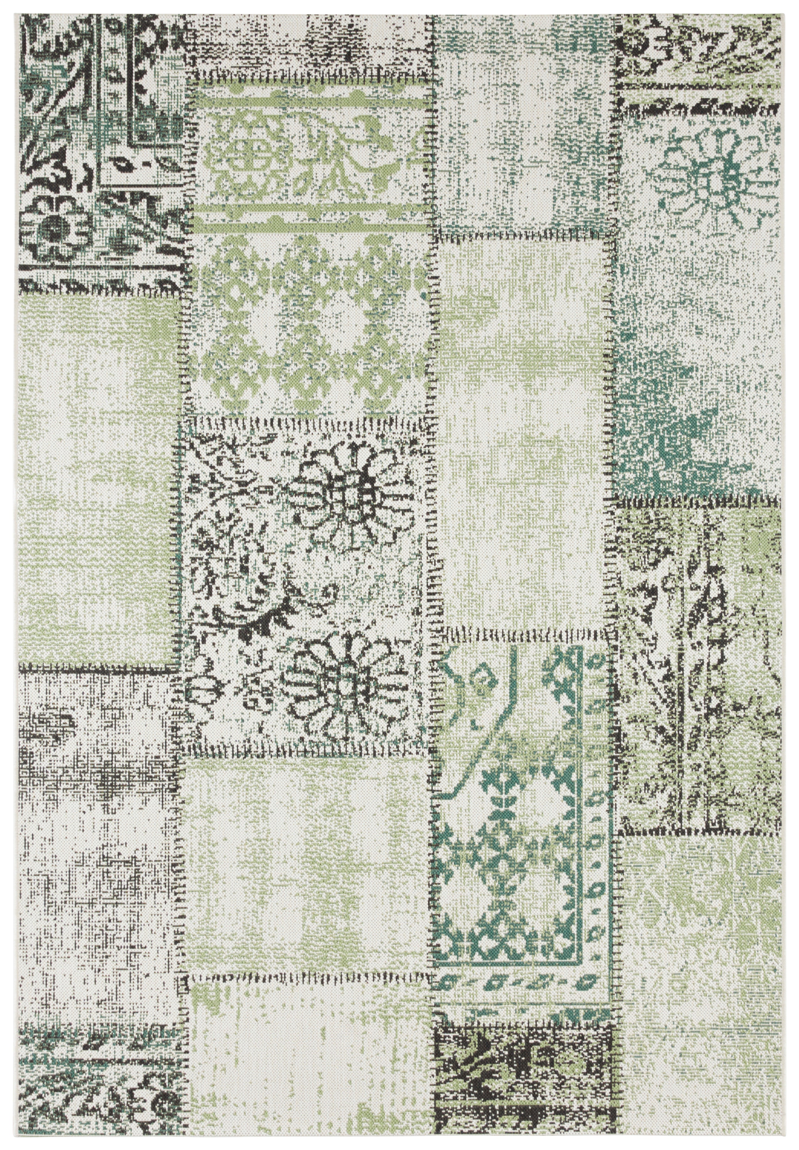 HANSE HOME BEACH TÆPPE, GRØN-CREME-SORT 103846